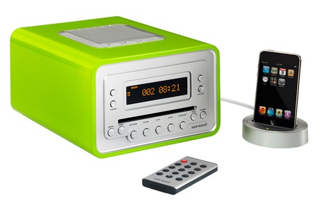 Sonoro Cubo Audio System with eDock for iPod green