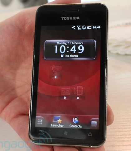 Toshiba TG02 SnapDragon Phone front