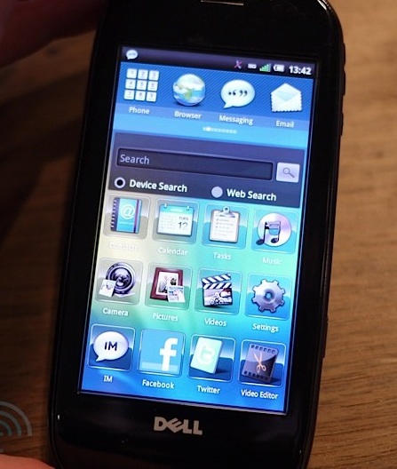 Dell Aero Android Phone home screen