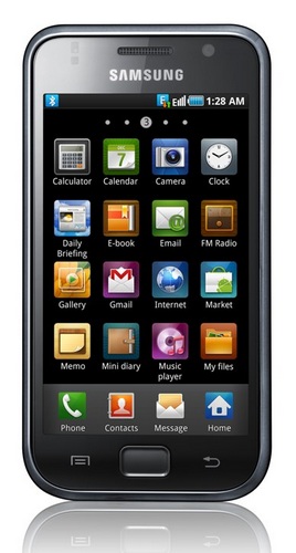 Samsung Galaxy S Smartphone - Android 2.1, 4-inch AMOLED, 1GHz CPU front