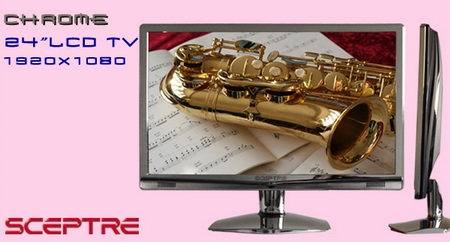 Sceptre 240CC-FHD Chrome Full HD LCD HDTV/Display