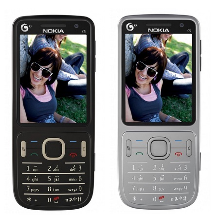 Nokia C5-01 TD-SCDMA S60 Phone black silver front