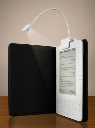 Belkin eBook Light for Amazon Kindle in use