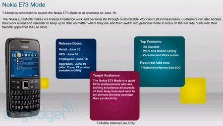 T-Mobile Nokia E73 Mode Coming in June