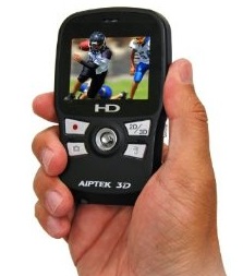 Aiptek DDD11X 3D-HD 720p Camcorder on hand