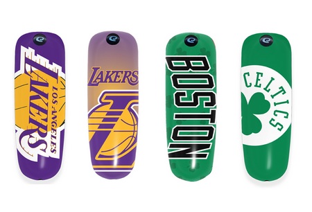 Earloomz Lakers and Celtics Bluetooth Headsets