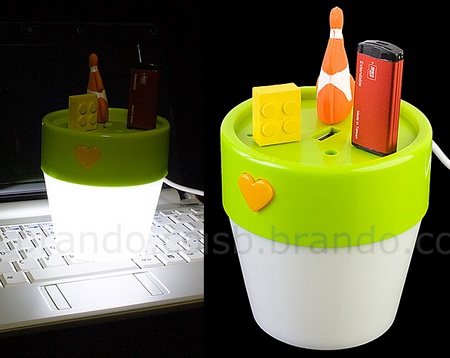 Flower Pot USB Hub with Light