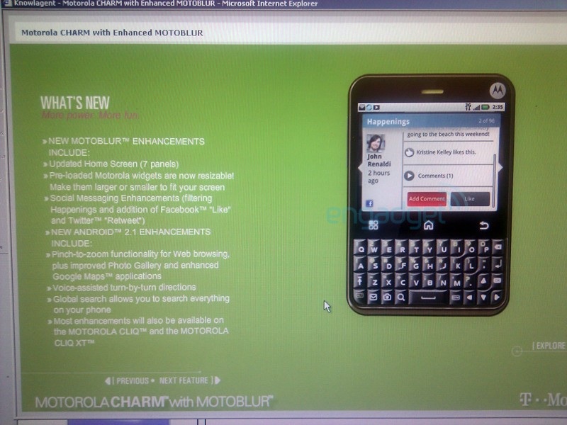 Motorola Charm with Enhanced MOTOBLUR Heading to T-Mobile
