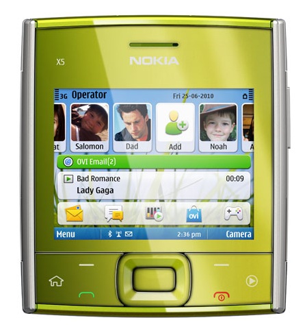 Nokia X5-01 Square QWERTY Phone yellow