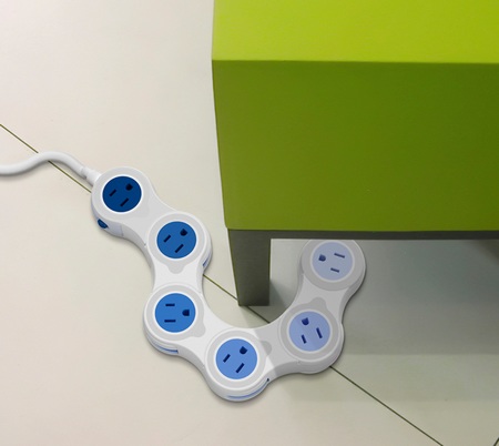 Quirky Pivot Power Adjustable Power Strip corner