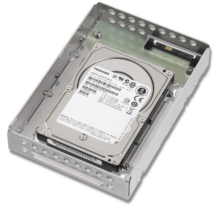 Toshiba MBF2xxLRC 2.5-inch SAS Hard Drive Mounted in a 3.5-inch Bracket