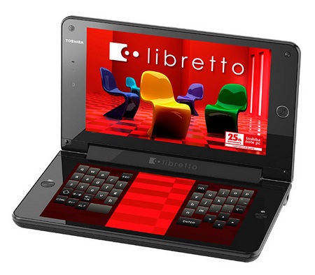 Toshiba libretto W100 Dual-Screen UMPC split keyboard