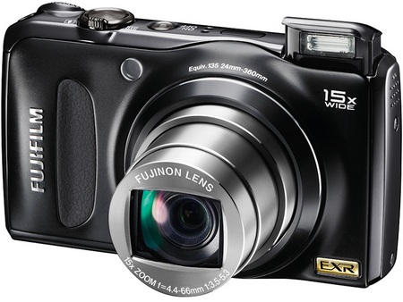 FujiFilm FinePix F300EXR Compact15x Zoom Camera front angle