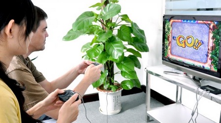 Letcool 350JP Portable Gaming Device Media Player on TV