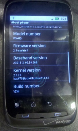 Motorola WX445 Entry-Level Android Phone Leaked