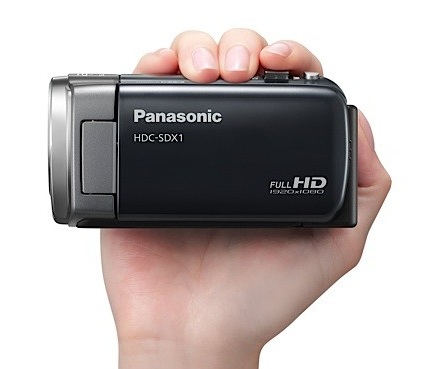 Panasonic HDC-SDX1 - World's Lightest Full HD Camcorder on hand 1