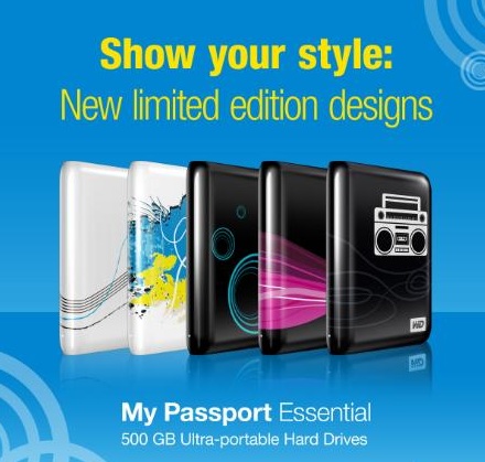 WD My Passport Essential Portable Hard Drive with Limited Edition Designs