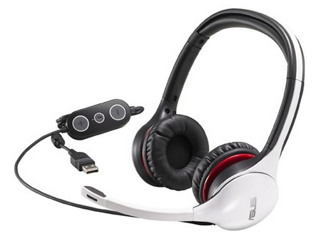 Asus CineVibe Gaming Headset with rumble-feedback vibrators white