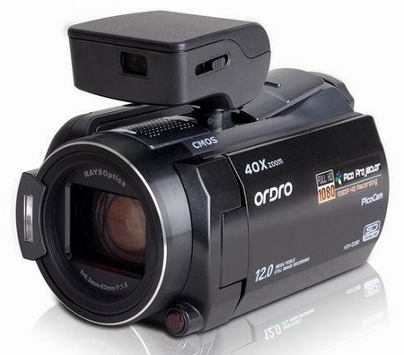 Ordro HDV-D350S HD Camcorder with Removable Pico Projector 1