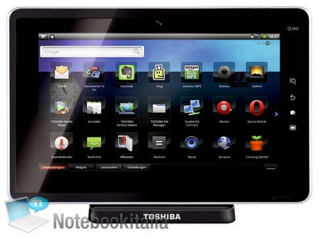 Toshiba Tablet Folio 100 runs Android 2.2 with Tegra 2