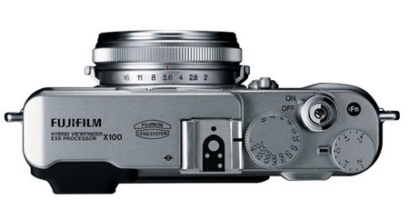 FujiFilm FinePix X100 Camera with Hybrid Viewfinder top