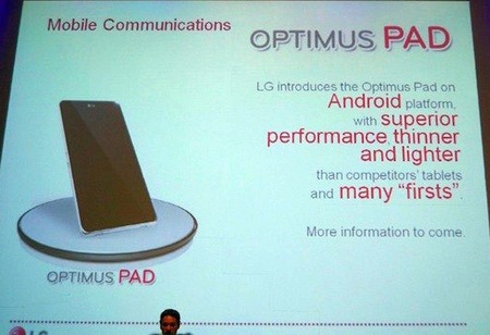 LG Optimus Pad Pictured