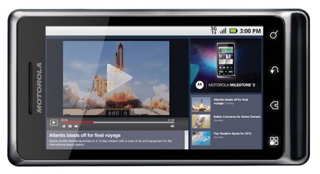 Motorola Milestone 2 Android Smartphone landscape