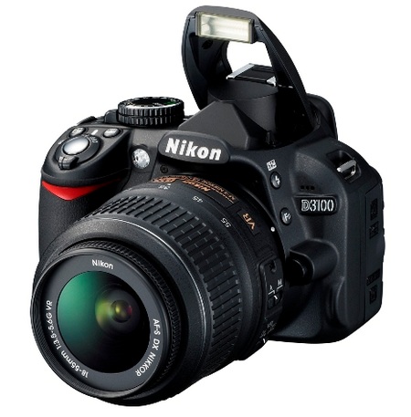 Nikon D3100 Entry-level DSLR angle flash open