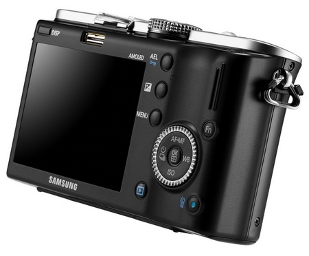 Samsung NX100 Mirrorless Camera back angle