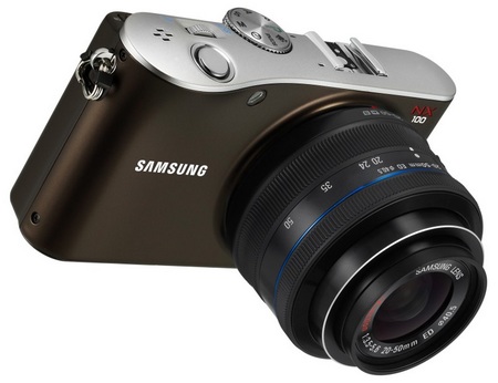 Samsung NX100 Mirrorless Camera brown 1