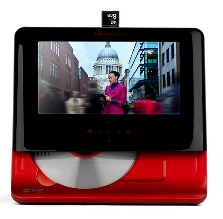 Energy Sistem M2700 Shift Ruby Red Portable DVD Player front