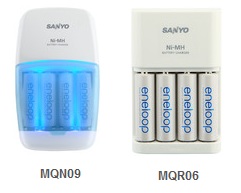 Sanyo eneloop MQN09 and MQR06 battery chargers