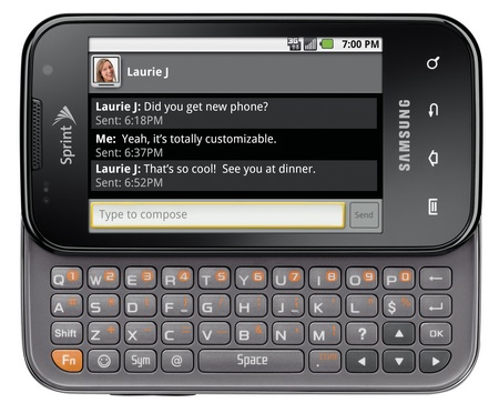 Sprint Samsung Transform QWERTY Android Phone