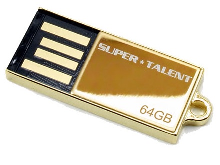 Super Talent Pico-C 64GB 24K Gold Plated Special Edition USB Flash Drive