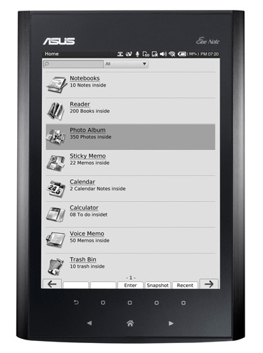 Asus Eee Note EA800 E-book Reader Digital Notepad front