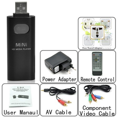 Chinavasion CVNZ-E142 Smallest HD Media Player included items