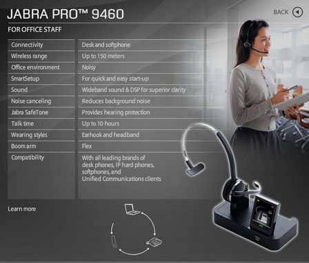 Jabra PRO 9460 headset microsoft lync