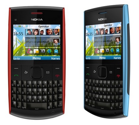 Nokia X2-01 Budget QWERTY Phone red blue