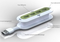 Quirky Contort USB Hub with built-in Cord Manager and Flexible Neck details