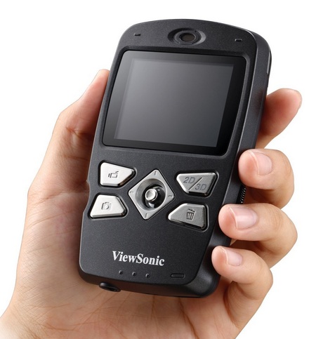 ViewSonic 3DV5 Pocket 3D HD Camcorder on hand