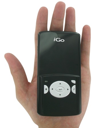 iGo UP-2020 Pocket Projector on hand