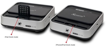 iXtreamer Hybrid Media Player with Dock for iDevices dock modes