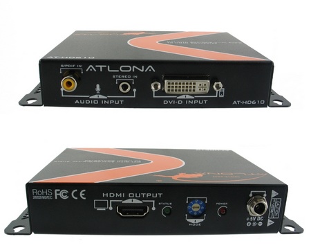 Atlona AT-HD610 DVI with Analog Digital Audio to HDMI Converter and Embedder