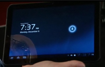 Motorola Android Tablet in Video running Honeycomb 3