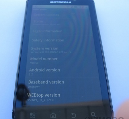 Motorola Olympus Leaked system info