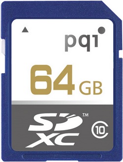 PQI 64GB SDXC Class 10 High Speed Memory Card