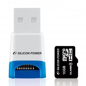 Silicon Power Stylish USB reader  microSDSDHC Combo Pack