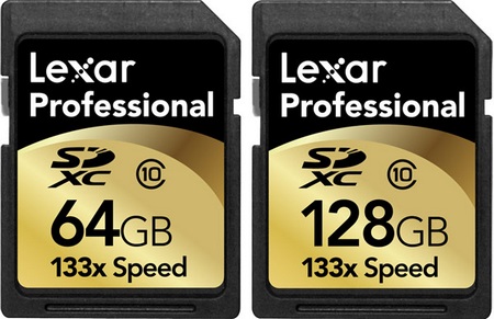 Lexar 128GB and 64GB Class 10 133x SDXC Memory Cards