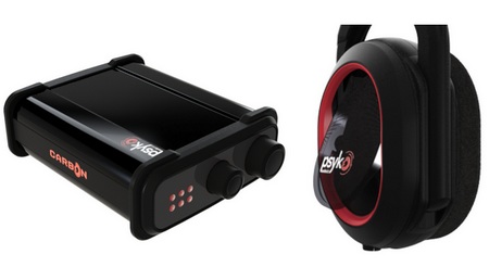 Psyko Carbon gaming headset side vent and amp