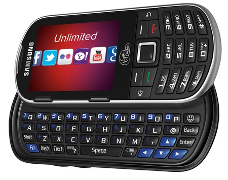 Virgin Mobile Samsung Restore QWERTY Phone horizontal